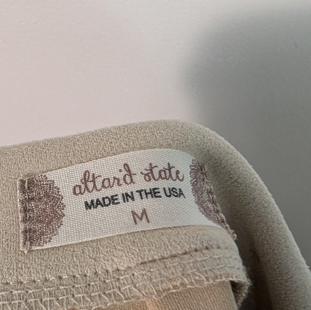 Altar'd State Faux Suede Beige Creme Mini Skort - Picture 5 of 7